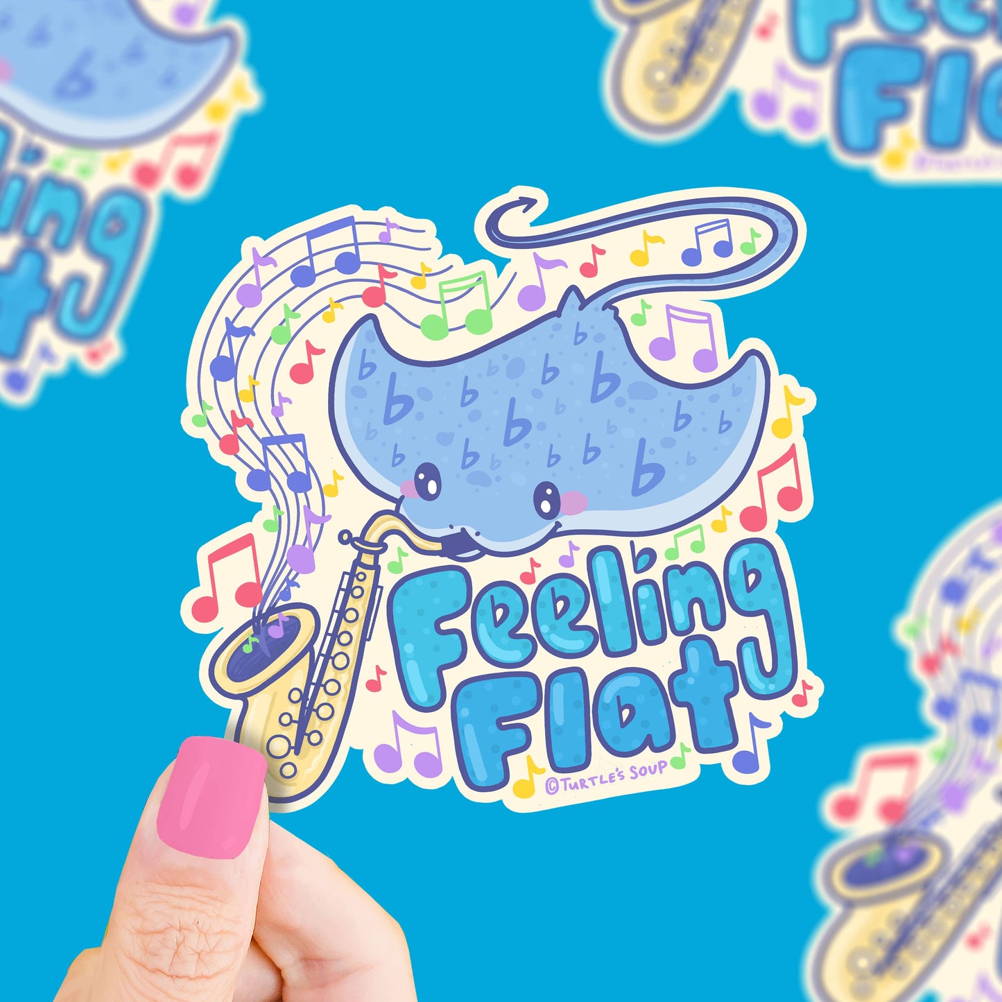 Feeling Flat Musical Stingray Aquatic Music Vinyl Sticker