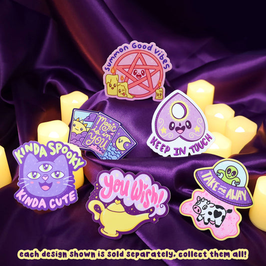 Summon Good Vibes Pentagram Gothic Kawaii Vinyl Sticker