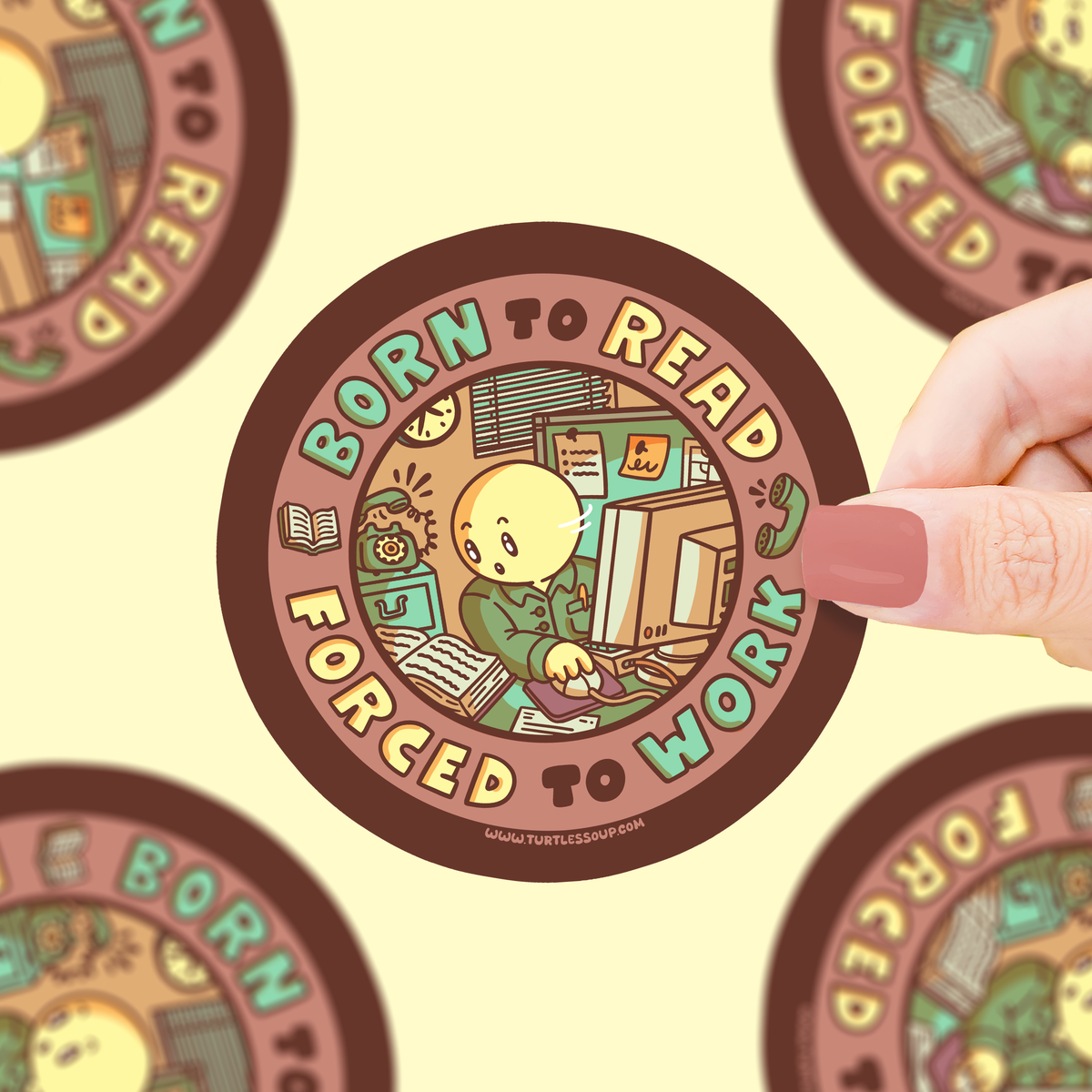 Born To Read | Forced To Work | Bookish | Vinyl Sticker