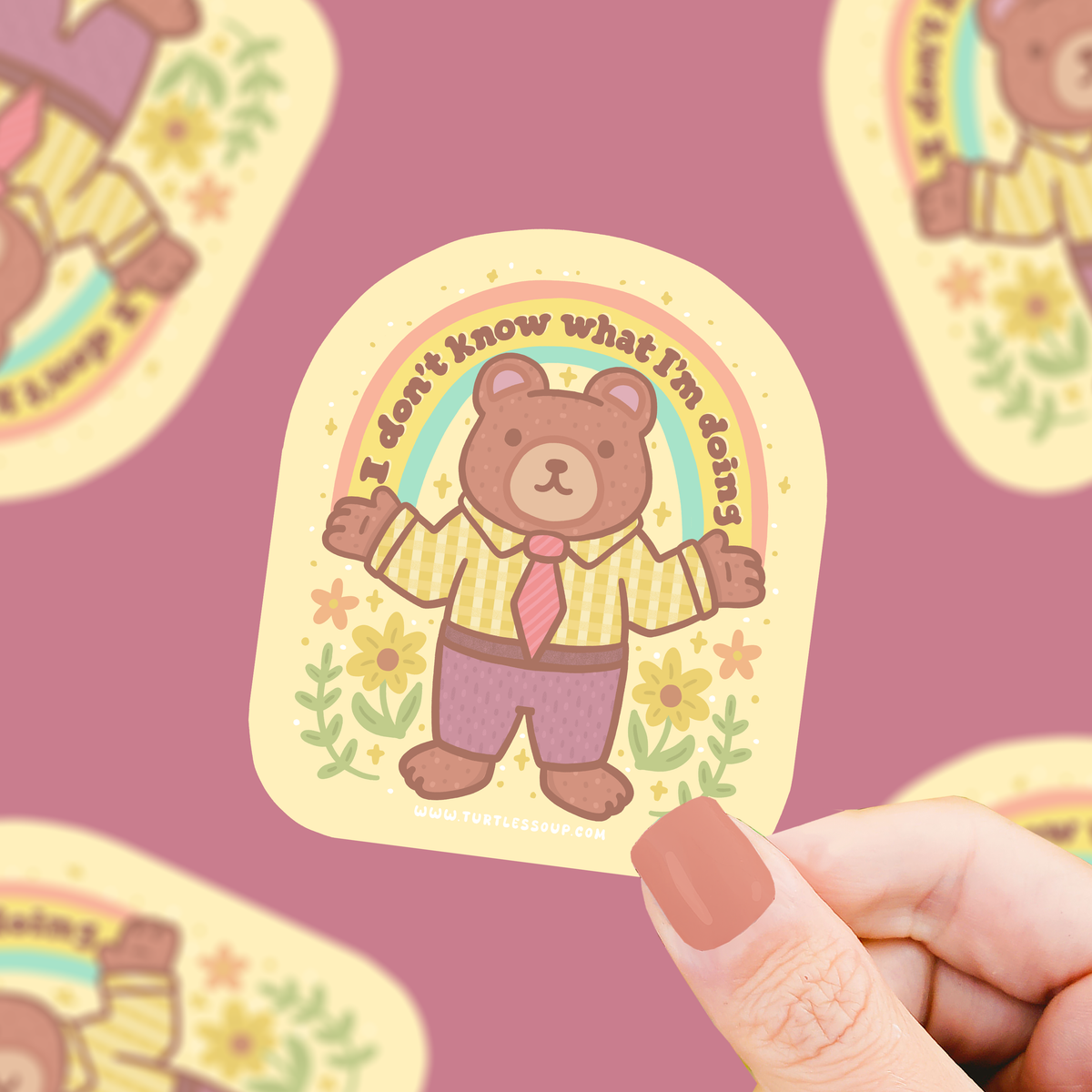 I Don't Know What I'm Doing, Bear, Funny, Vinyl Sticker