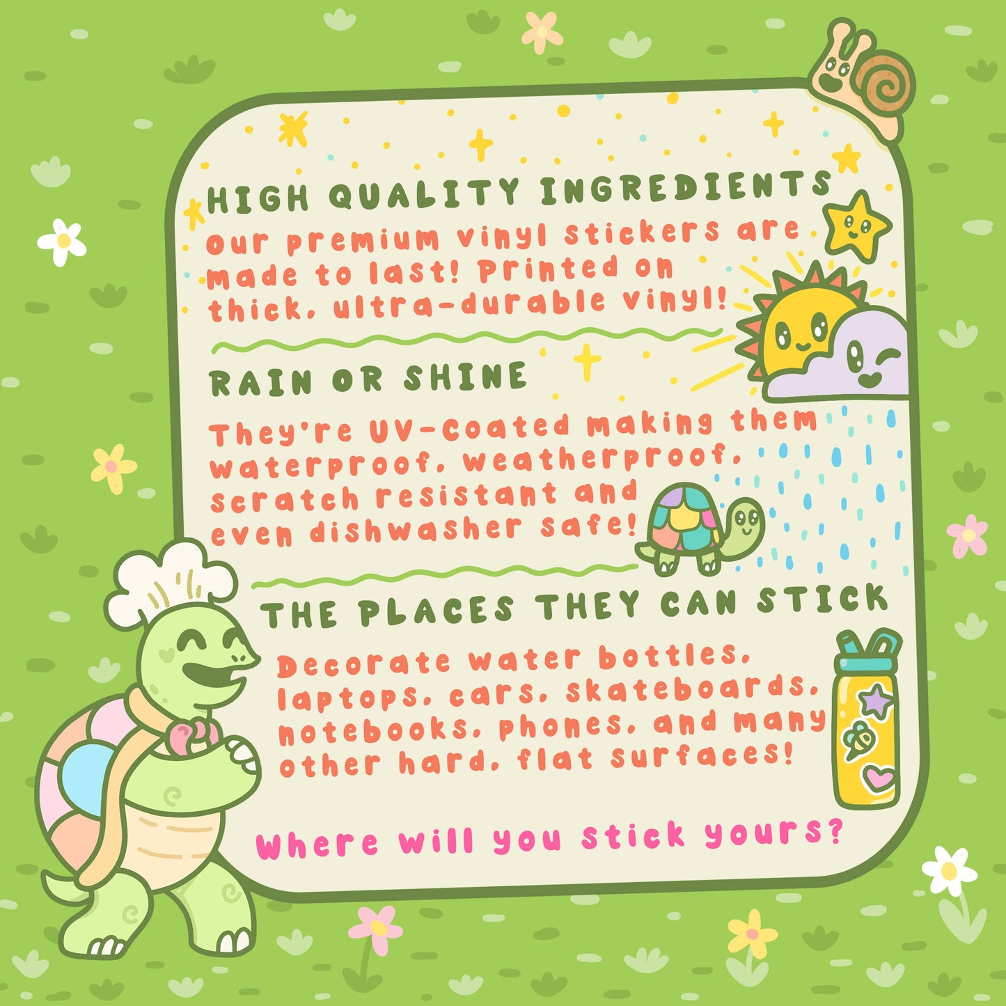 Freshly Baked Cute Green Cannabis Art Vinyl Sticker