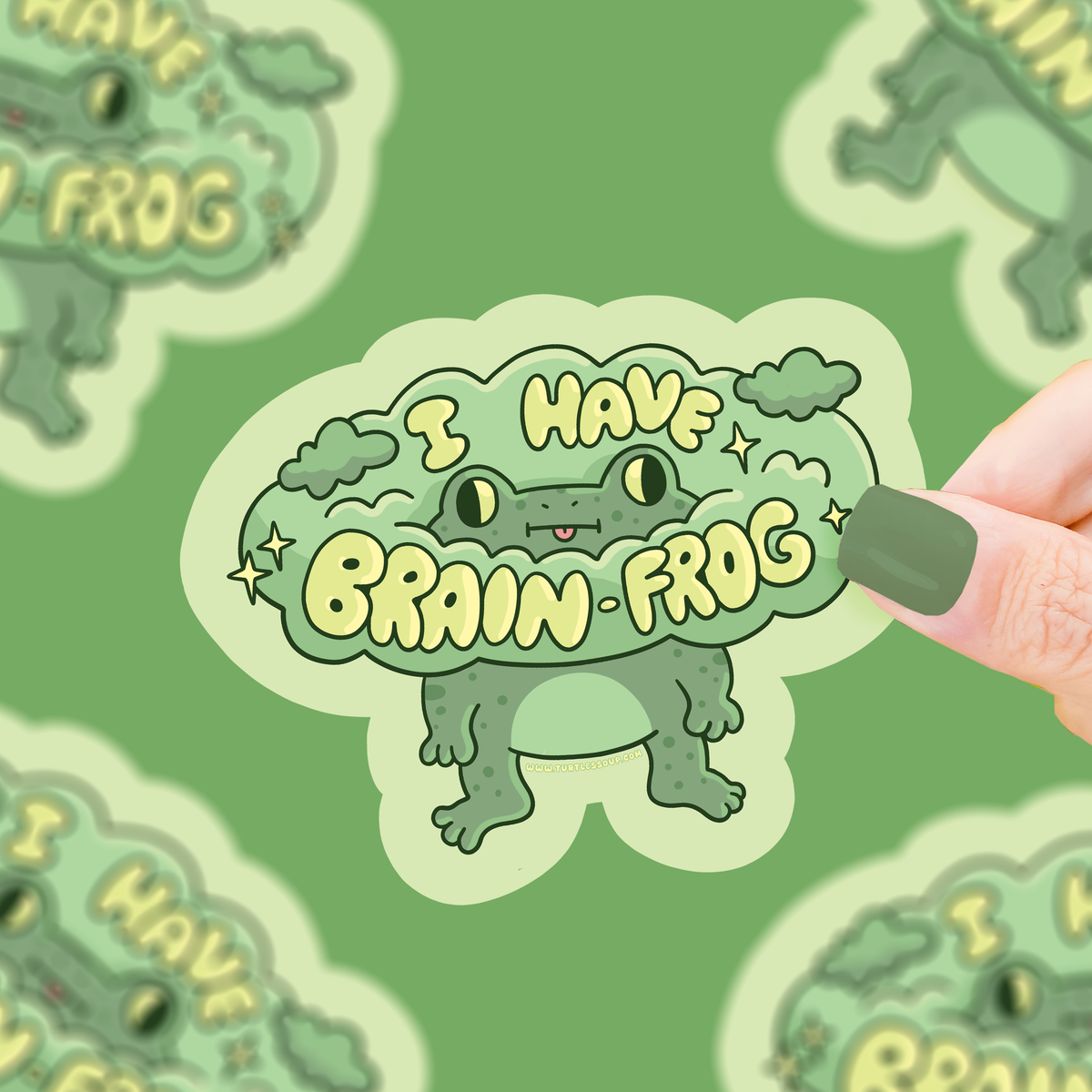 Brain Frog | Frog | Animals | Cute | Vinyl Sticker