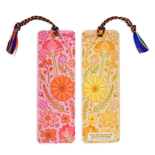 Vintage Pressed Flowers Reader Gift Bookmark with Tassel