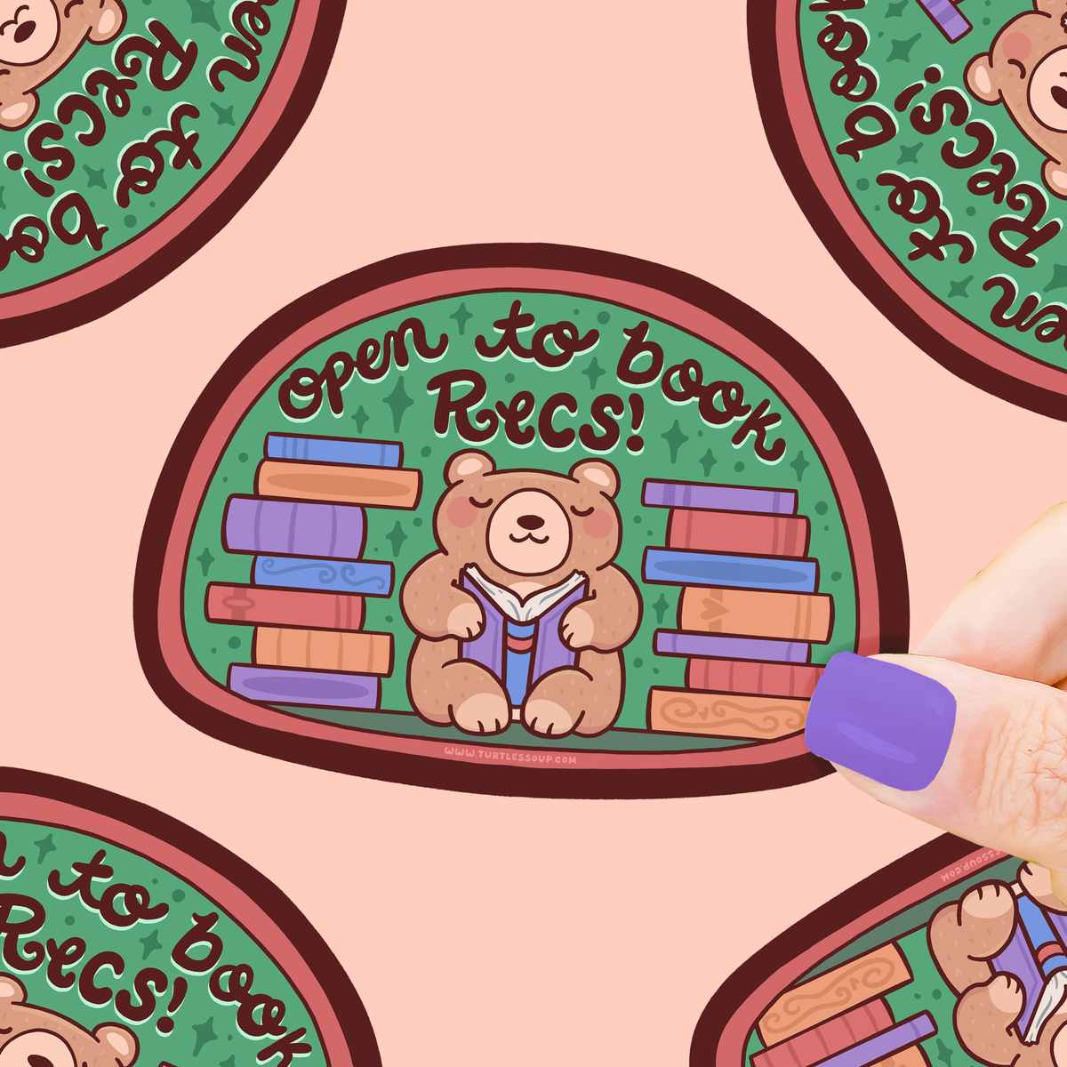 Open To Book Recs Recommendations Reading Vinyl Sticker