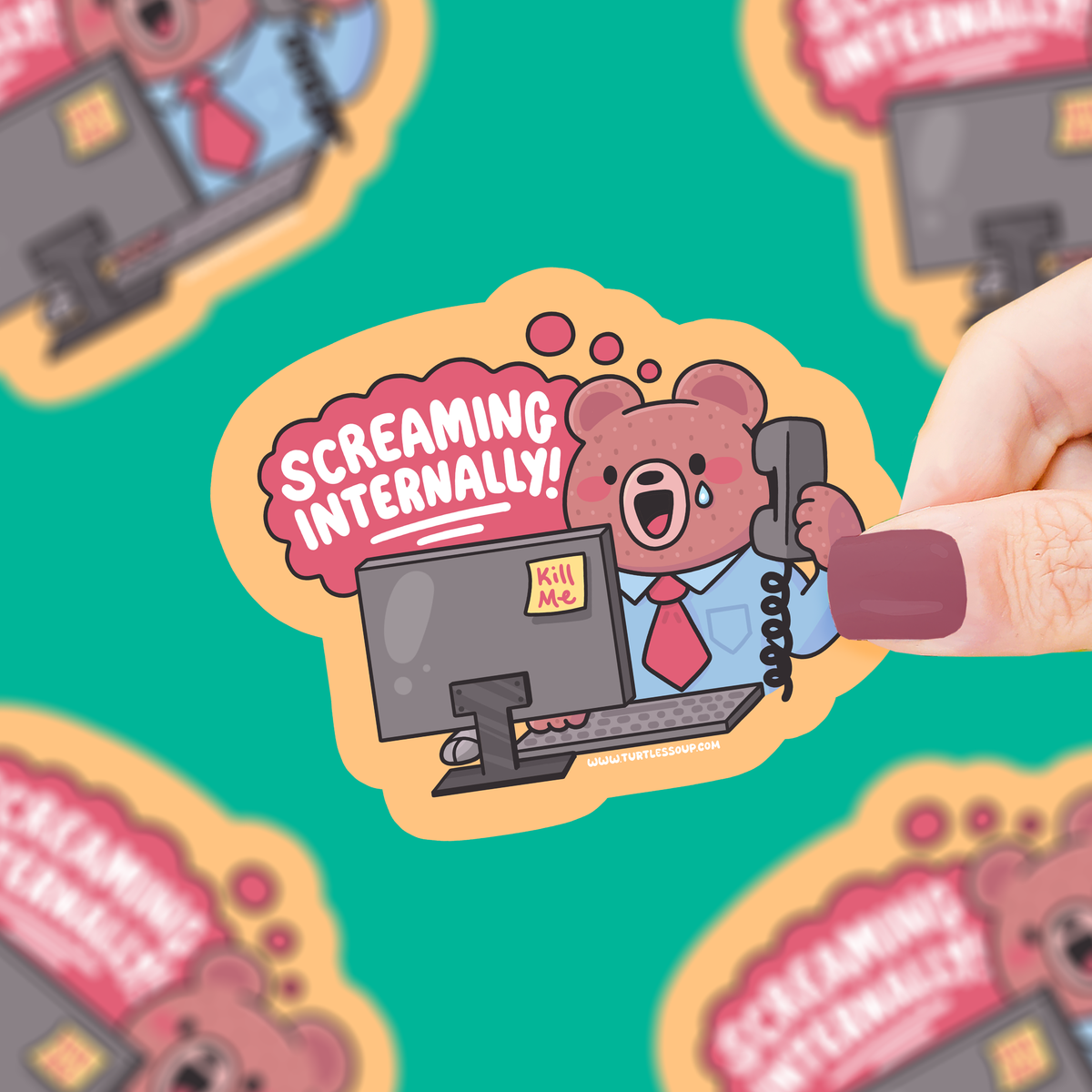 Screaming Internally | Office Job | Funny | Vinyl Sticker